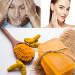 Jabón de Cúrcuma Natural -   ¡LIBERATE DE LAS MANCHAS Y EL ACNE! 🧼🍂 Paga 1 y Lleva 2😱